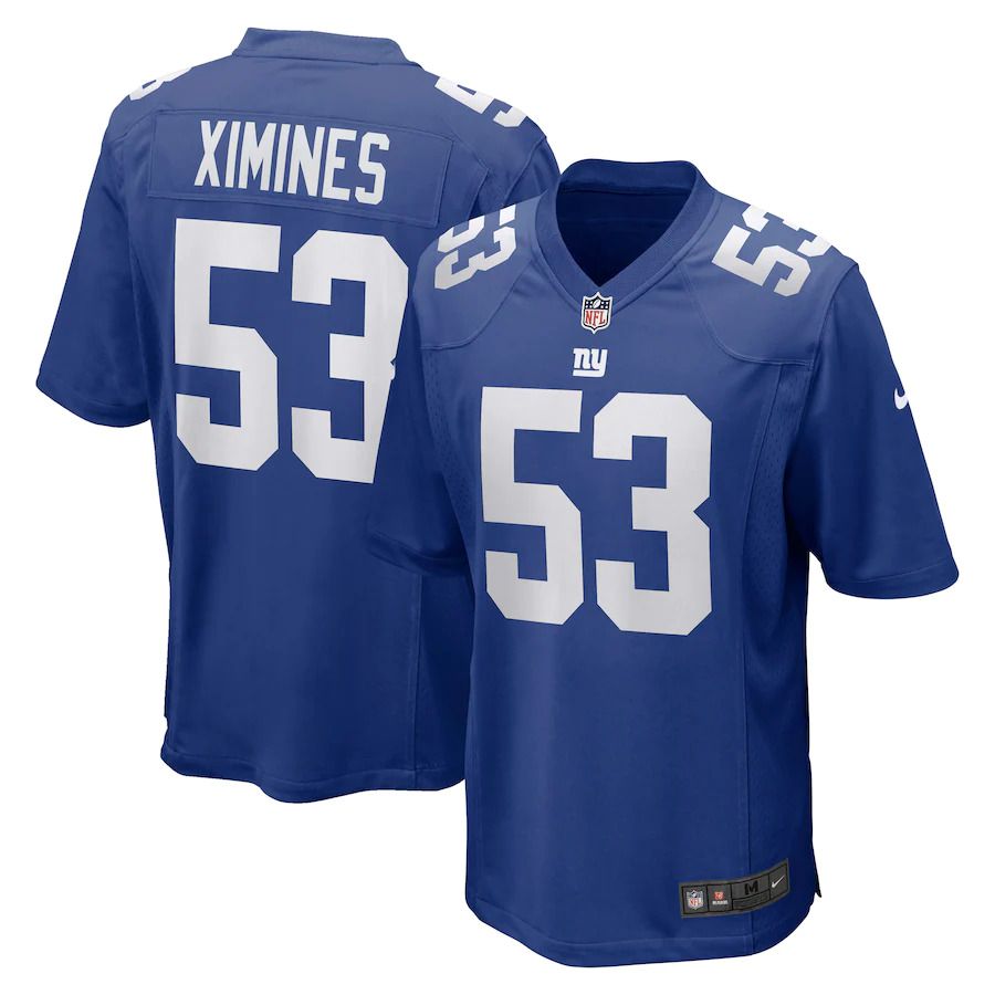 Men New York Giants #53 Oshane Ximines Nike Royal Game NFL Jersey